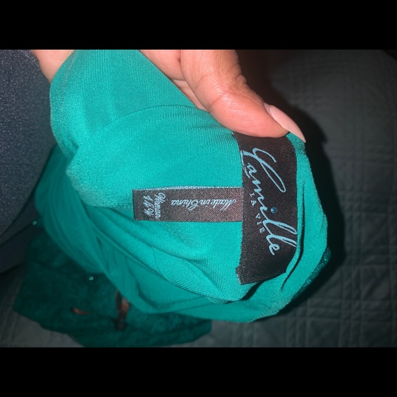 Green gown. Holiday dress. - Picture 5 of 5